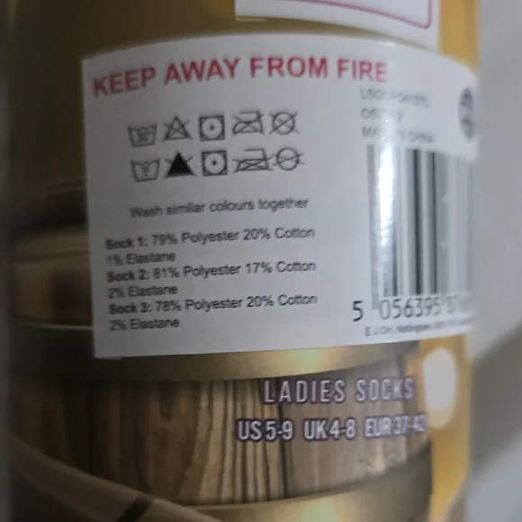 Chardonnay Ladies Socks 3 Pack - Cream - Picture 7 of 12